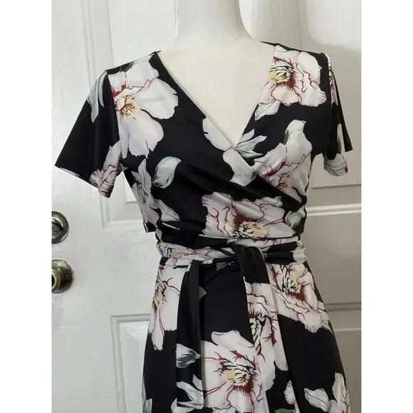 Women’s Small long wrap skirt with cropped crisscross wrap and tie top tropical - Picture 3 of 10